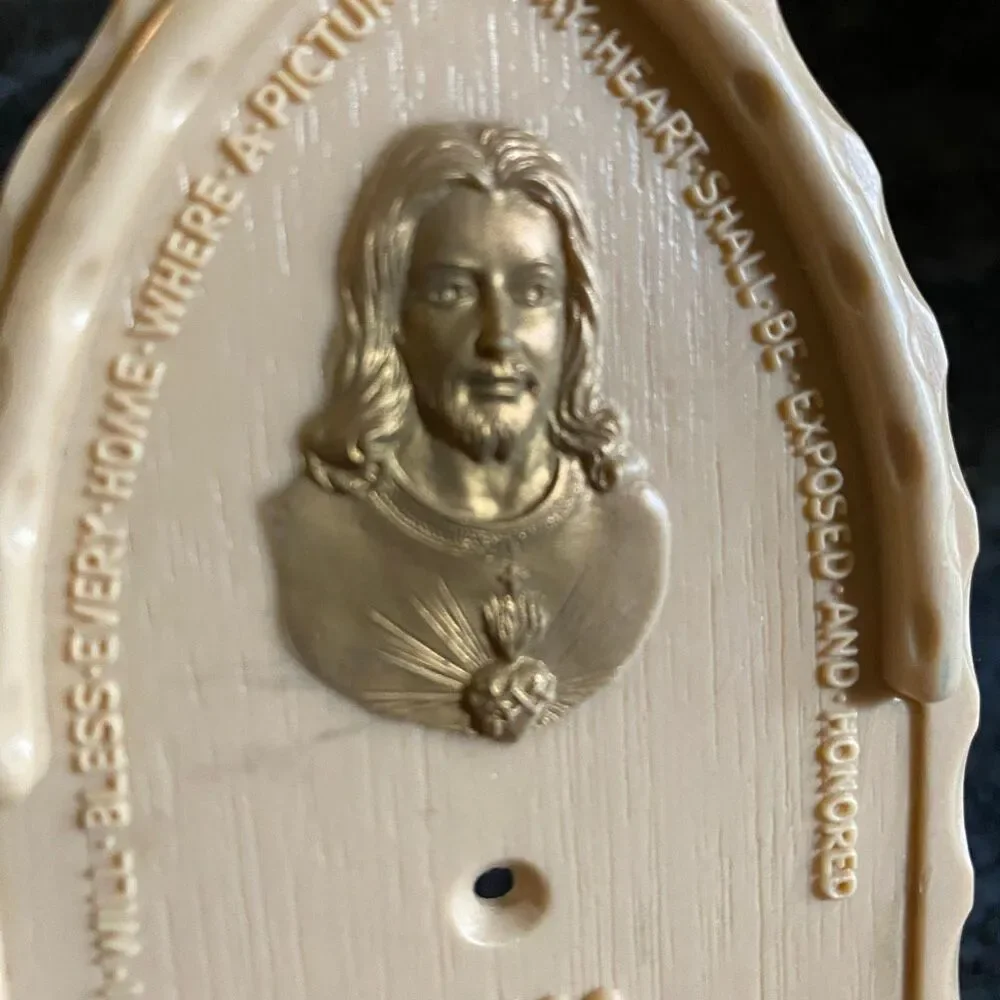 Rare 1970s Sacred Heart Monastery Jesus Light Switch Cover W/ Blessing
